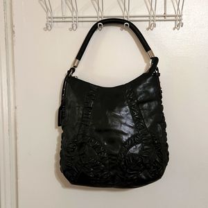 American Glamor black leather bag tote purse by Badgley Mischka